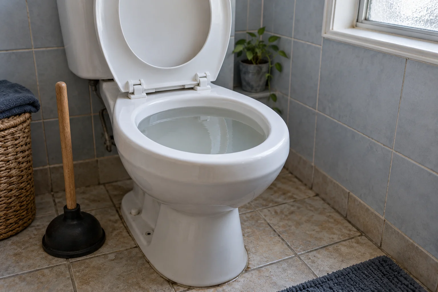 Illustrative blocked toilets scene for a Blue Mountains property