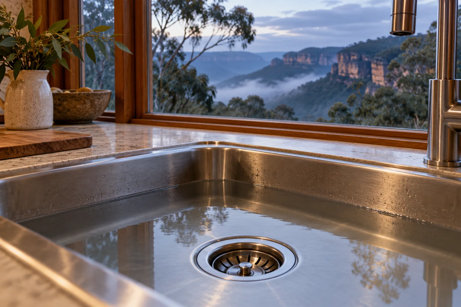 Illustrative blocked drains scene for a Blue Mountains property